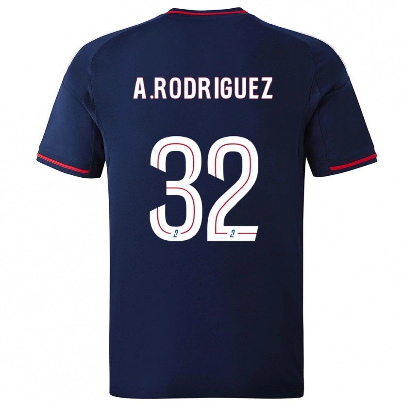 Danxen Bambino Maglia Alejandro Gomes Rodríguez #32 Blu Marino Rosso Kit Gara Away 2025/26 Maglietta