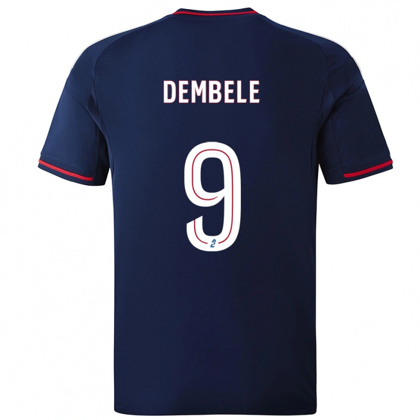 Danxen Bambino Maglia Moussa Dembele #9 Blu Marino Rosso Kit Gara Away 2025/26 Maglietta