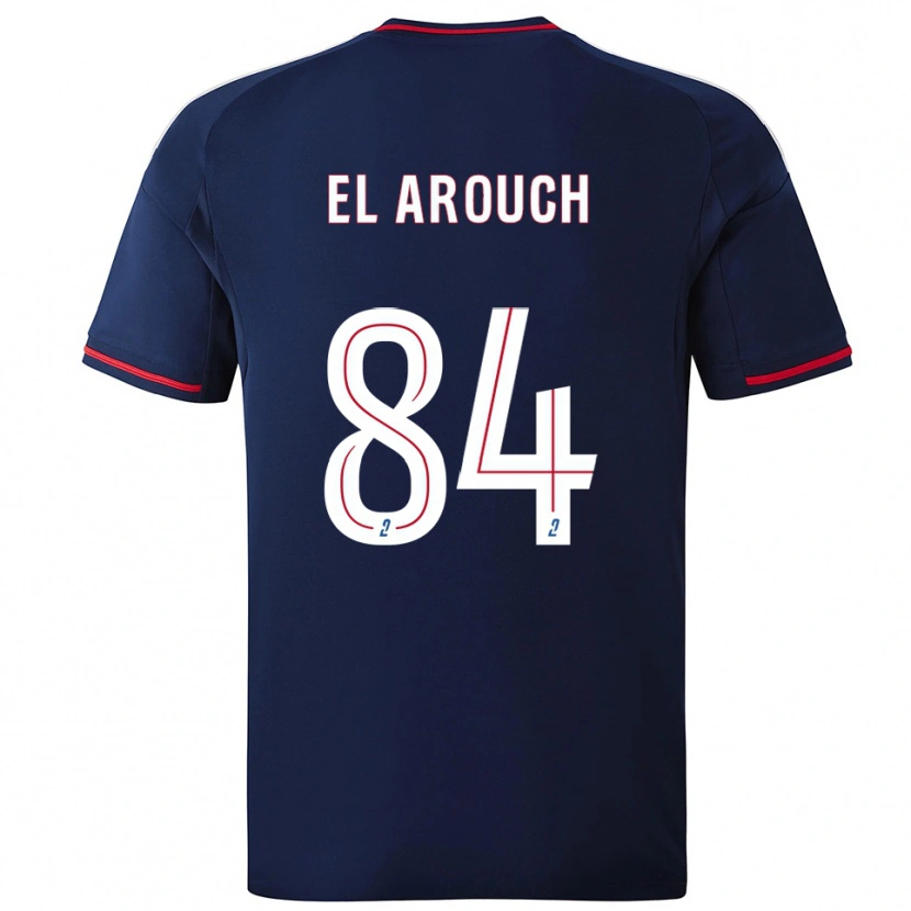 Danxen Bambino Maglia Mohamed El Arouch #84 Blu Marino Rosso Kit Gara Away 2025/26 Maglietta