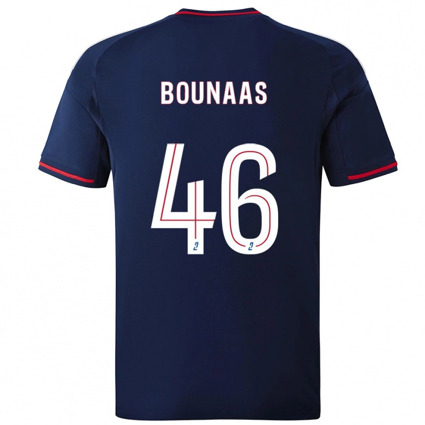 Danxen Bambino Maglia Idris Bounaas #46 Blu Marino Rosso Kit Gara Away 2025/26 Maglietta