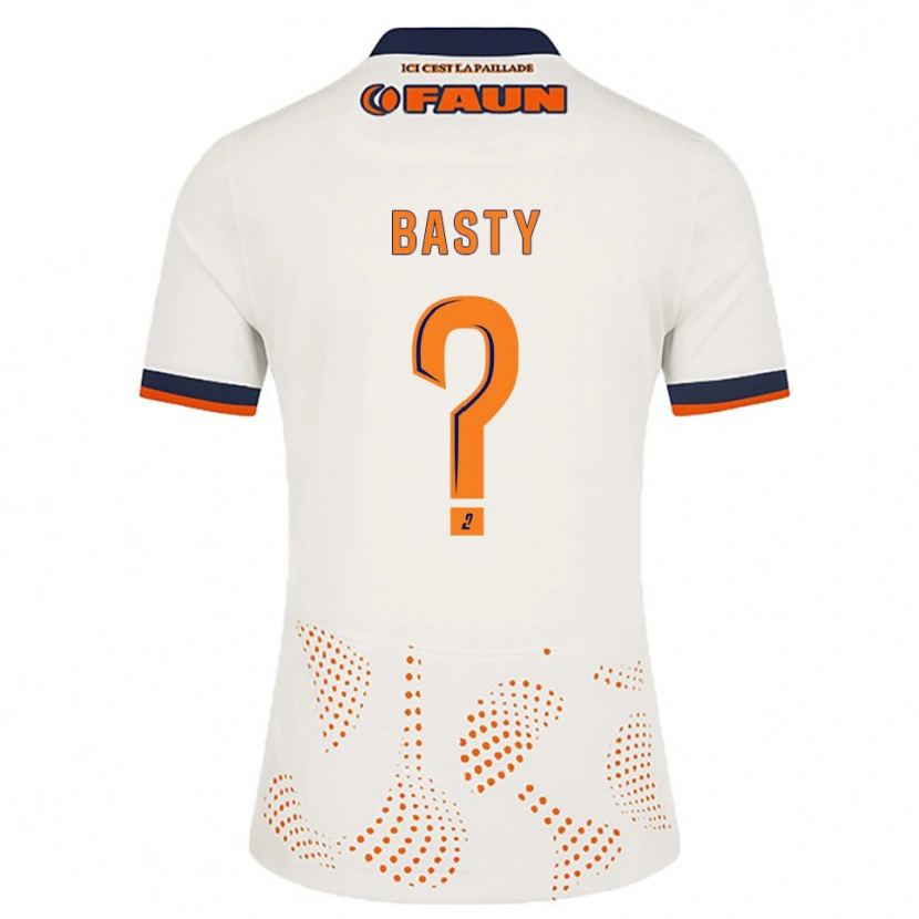 Danxen Bambino Maglia Ewen Basty #0 Bianco Arancione Kit Gara Away 2025/26 Maglietta