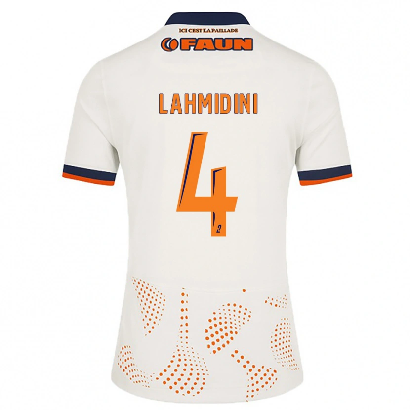Danxen Bambino Maglia Marouan Lahmidini #4 Bianco Arancione Kit Gara Away 2025/26 Maglietta