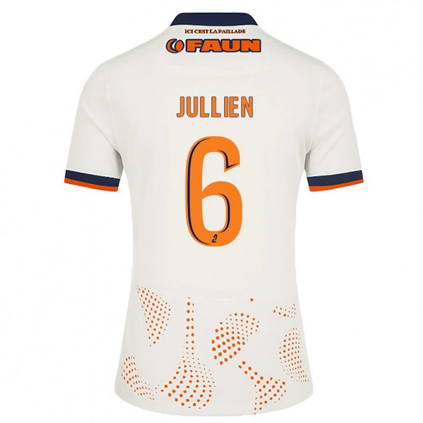Danxen Bambino Maglia Christopher Jullien #6 Bianco Arancione Kit Gara Away 2025/26 Maglietta