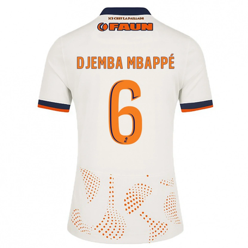 Danxen Bambino Maglia Yvan Djemba Mbappé #6 Bianco Arancione Kit Gara Away 2025/26 Maglietta