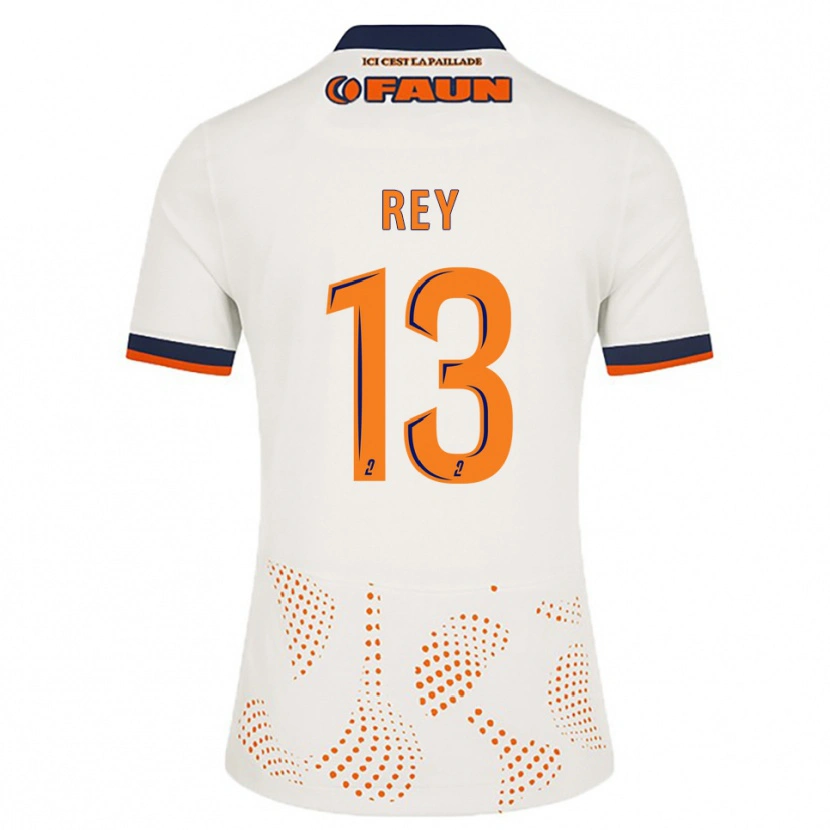 Danxen Bambino Maglia Ruben Rey #13 Bianco Arancione Kit Gara Away 2025/26 Maglietta
