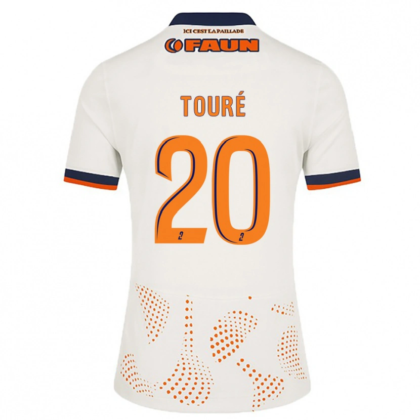 Danxen Bambino Maglia Birama Touré #20 Bianco Arancione Kit Gara Away 2025/26 Maglietta