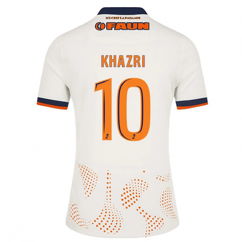 Danxen Bambino Maglia Wahbi Khazri #10 Bianco Arancione Kit Gara Away 2025/26 Maglietta