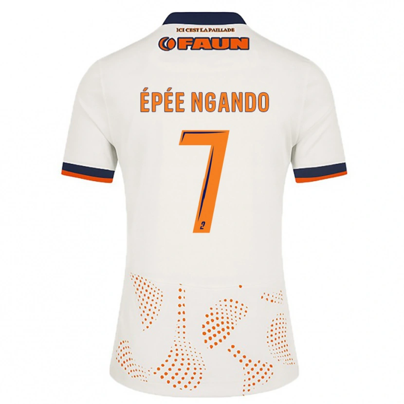 Danxen Bambino Maglia Pierre Épée Ngando #7 Bianco Arancione Kit Gara Away 2025/26 Maglietta