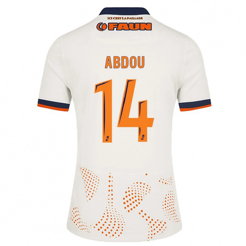 Danxen Bambino Maglia Mathias Abdou #14 Bianco Arancione Kit Gara Away 2025/26 Maglietta