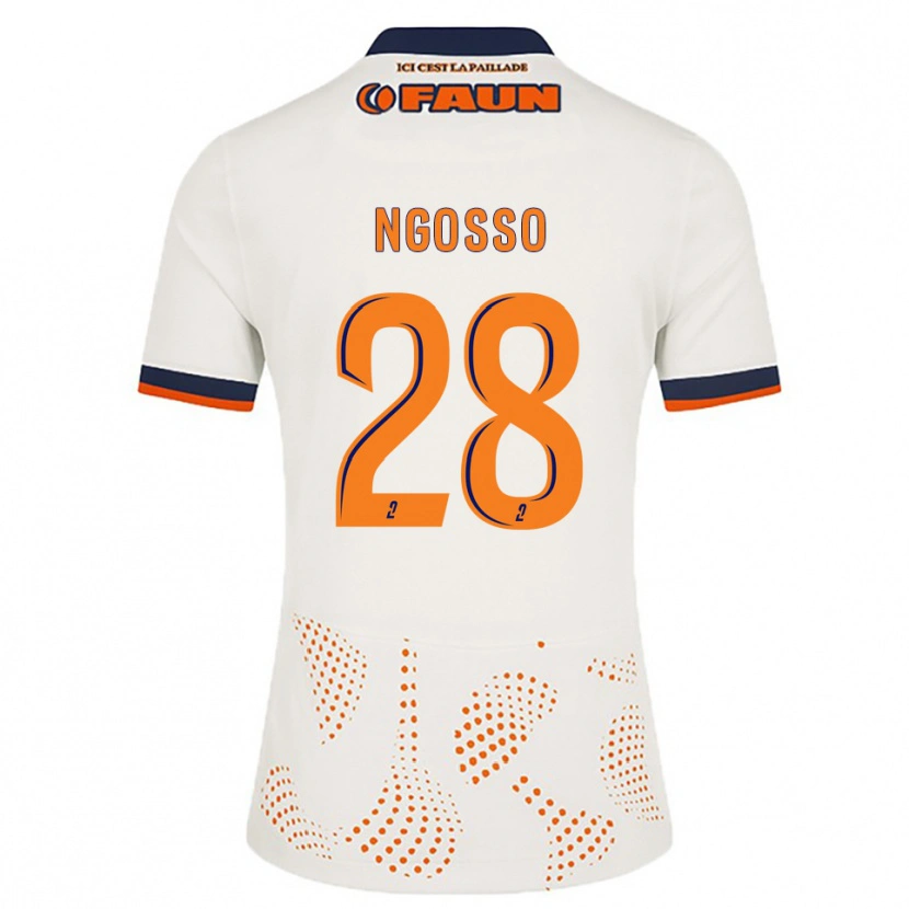 Danxen Bambino Maglia Glenn Ngosso #28 Bianco Arancione Kit Gara Away 2025/26 Maglietta