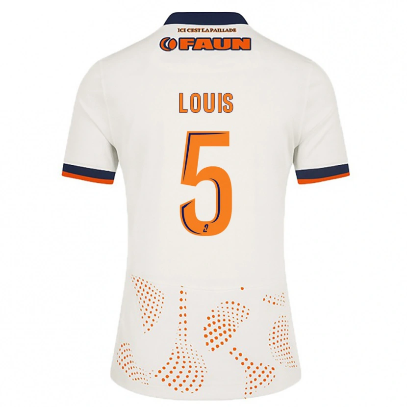 Danxen Bambino Maglia Kethna Louis #5 Bianco Arancione Kit Gara Away 2025/26 Maglietta