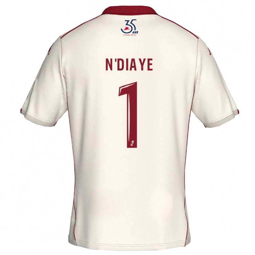 Danxen Bambino Maglia Massamba N'diaye #1 Bianco Bordeaux Kit Gara Away 2025/26 Maglietta