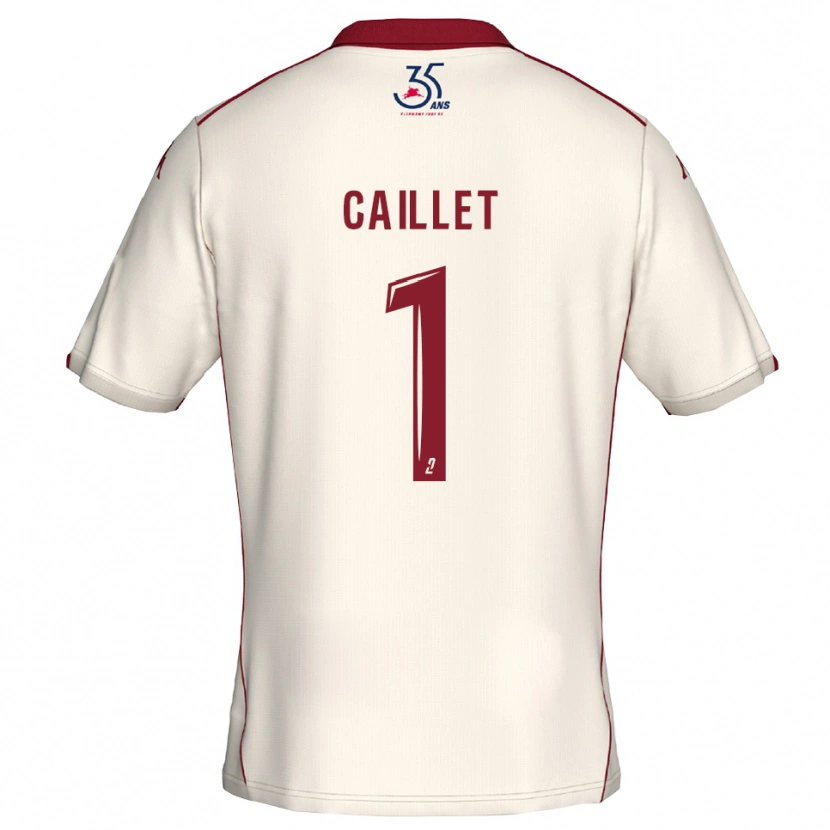 Danxen Bambino Maglia Flavie Caillet #1 Bianco Bordeaux Kit Gara Away 2025/26 Maglietta