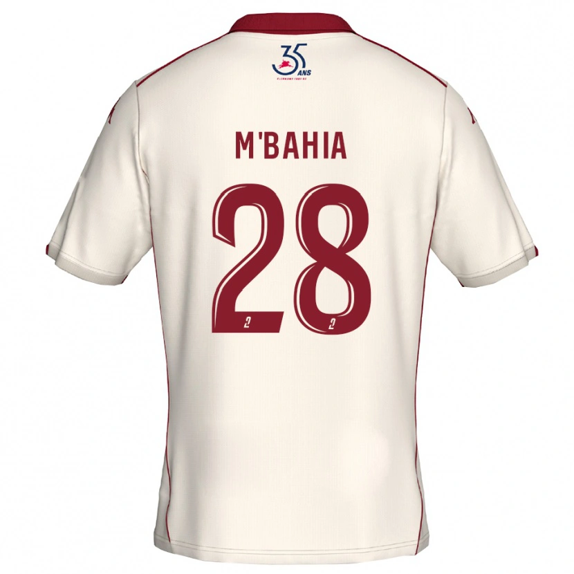 Danxen Bambino Maglia Ivan M'bahia #28 Bianco Bordeaux Kit Gara Away 2025/26 Maglietta