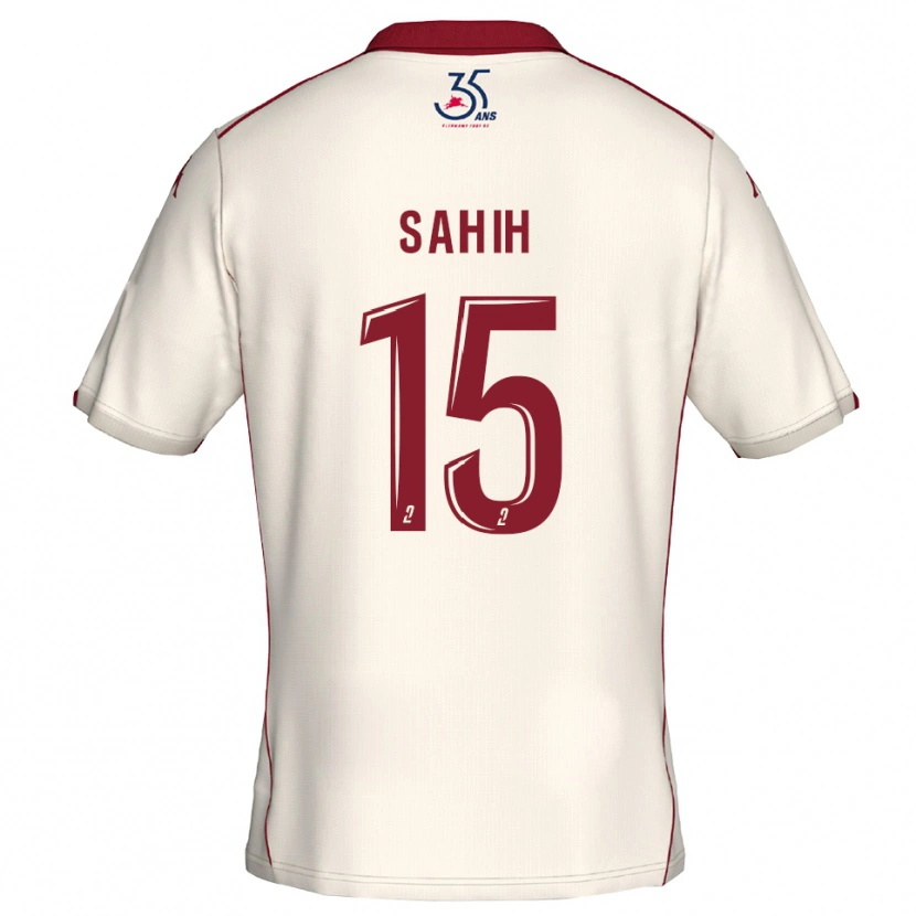 Danxen Bambino Maglia Yanis Sahih #15 Bianco Bordeaux Kit Gara Away 2025/26 Maglietta
