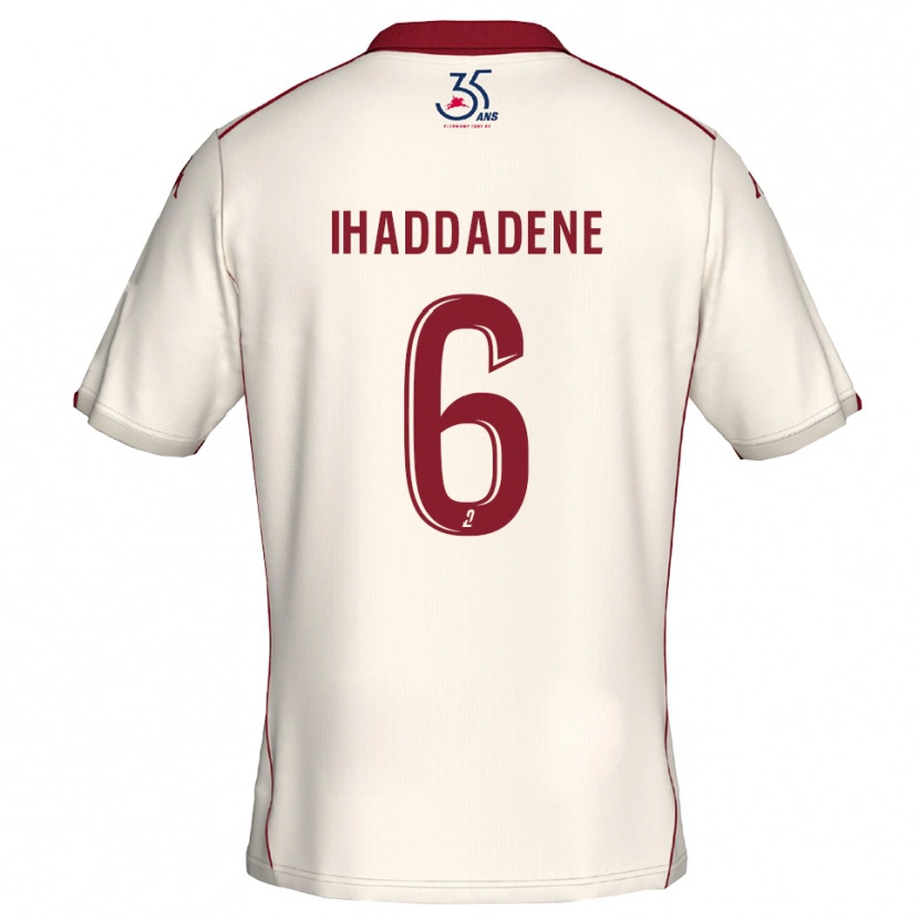 Danxen Bambino Maglia Ilan Ihaddadene #6 Bianco Bordeaux Kit Gara Away 2025/26 Maglietta