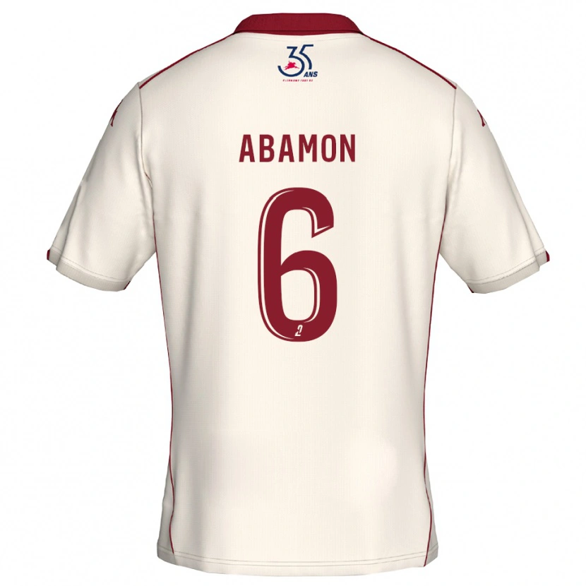 Danxen Bambino Maglia Noélie Abamon #6 Bianco Bordeaux Kit Gara Away 2025/26 Maglietta