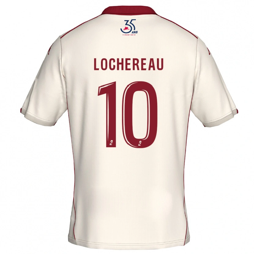 Danxen Bambino Maglia Yad Lochereau #10 Bianco Bordeaux Kit Gara Away 2025/26 Maglietta