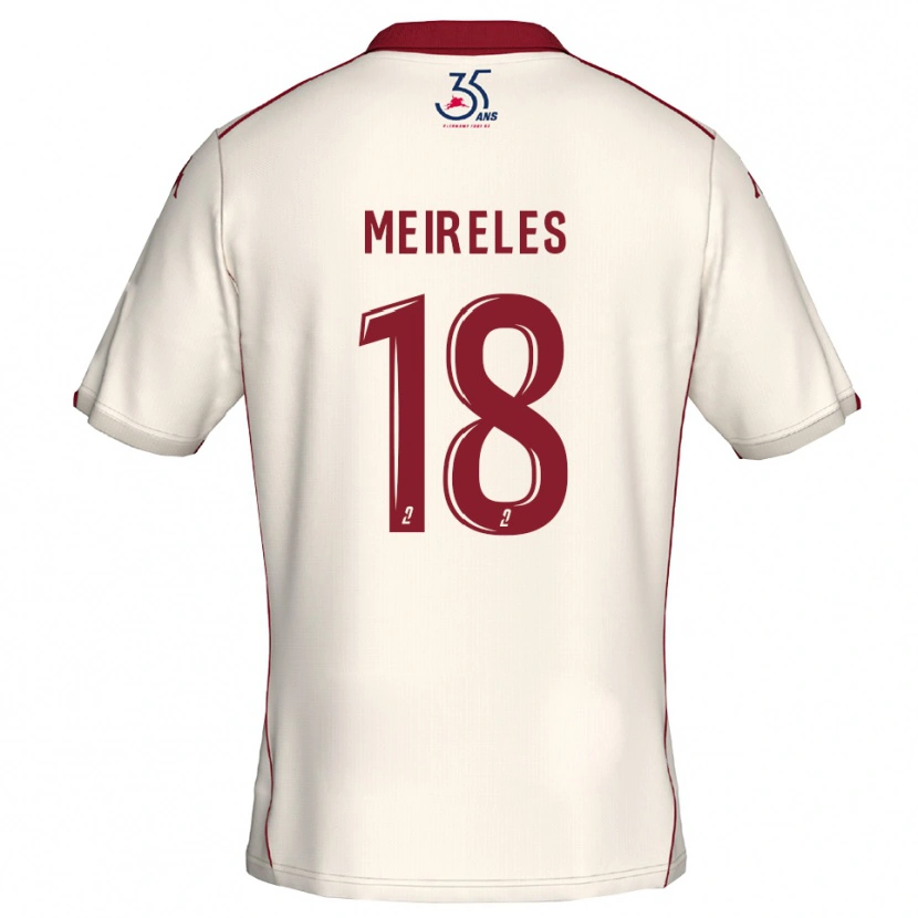 Danxen Bambino Maglia Andreia Meireles #18 Bianco Bordeaux Kit Gara Away 2025/26 Maglietta