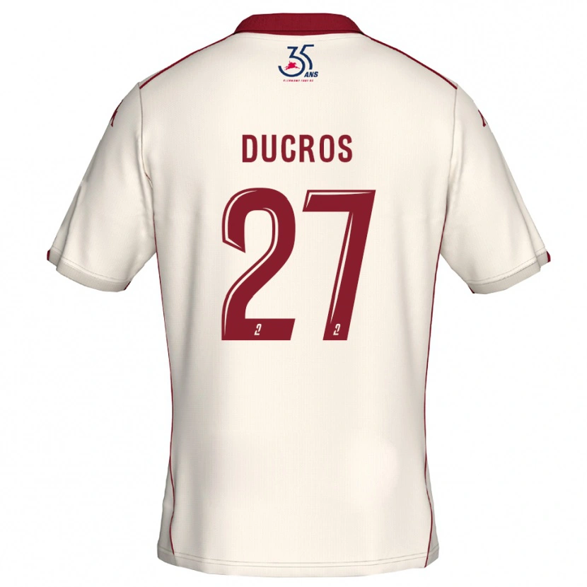 Danxen Bambino Maglia Estelle Ducros #27 Bianco Bordeaux Kit Gara Away 2025/26 Maglietta