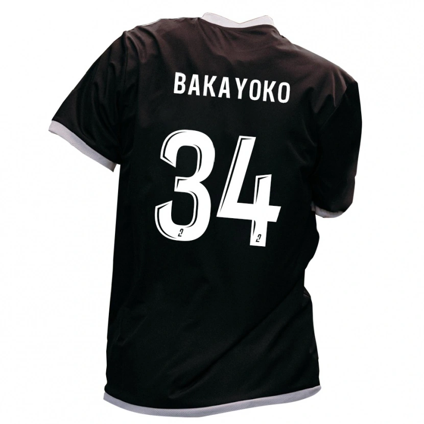 Danxen Bambino Maglia Siaka Bakayoko #34 Nero Oro Kit Gara Away 2025/26 Maglietta