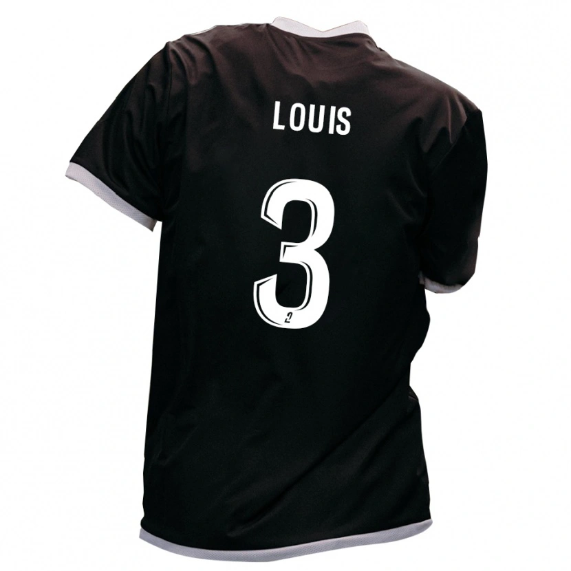 Danxen Bambino Maglia Coleen Louis #3 Nero Oro Kit Gara Away 2025/26 Maglietta