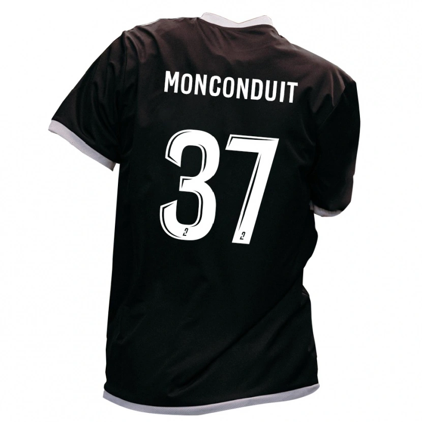 Danxen Bambino Maglia Thomas Monconduit #37 Nero Oro Kit Gara Away 2025/26 Maglietta