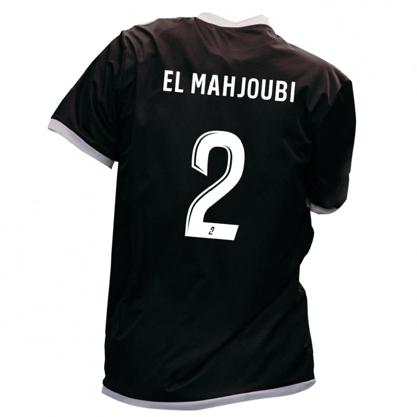 Danxen Bambino Maglia Djibril El Mahjoubi #2 Nero Oro Kit Gara Away 2025/26 Maglietta