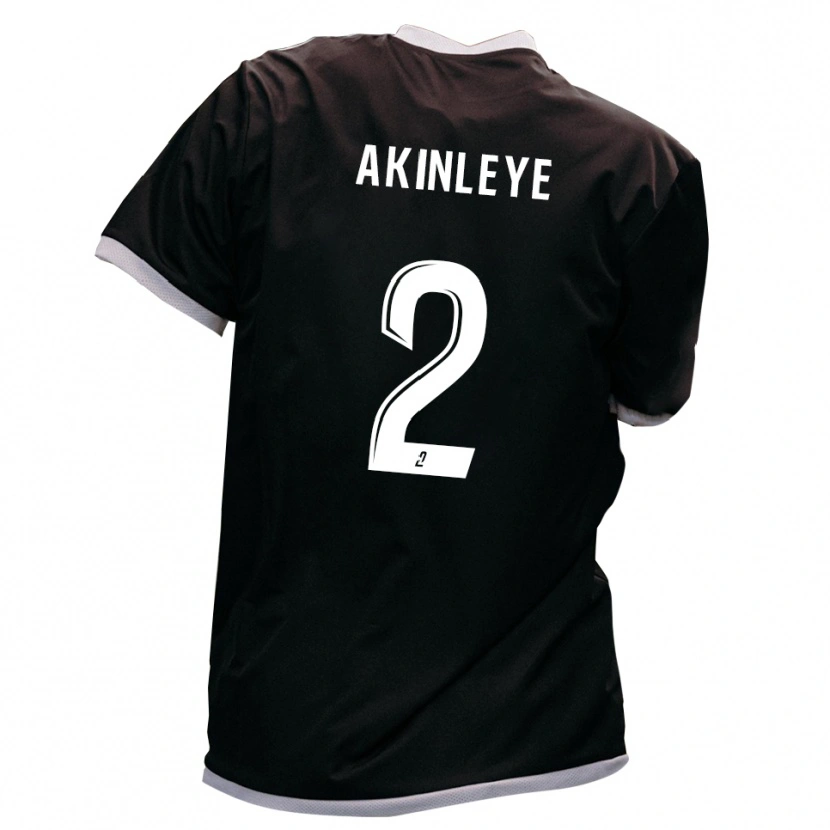 Danxen Bambino Maglia Daniel Akinleye #2 Nero Oro Kit Gara Away 2025/26 Maglietta