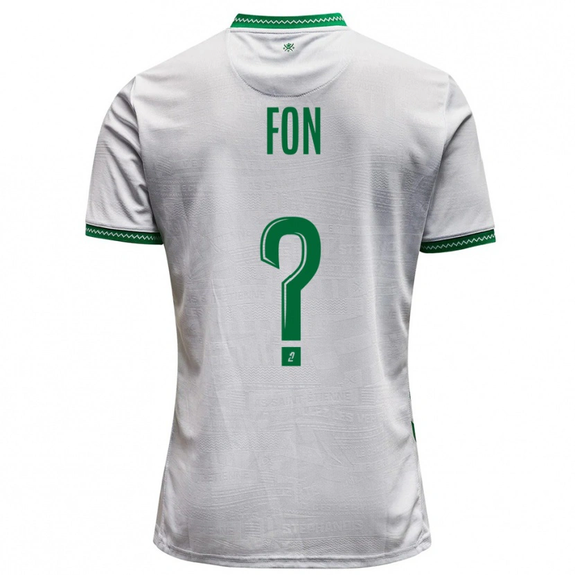 Danxen Bambino Maglia Welma Fon #0 Bianco Verde Kit Gara Away 2025/26 Maglietta