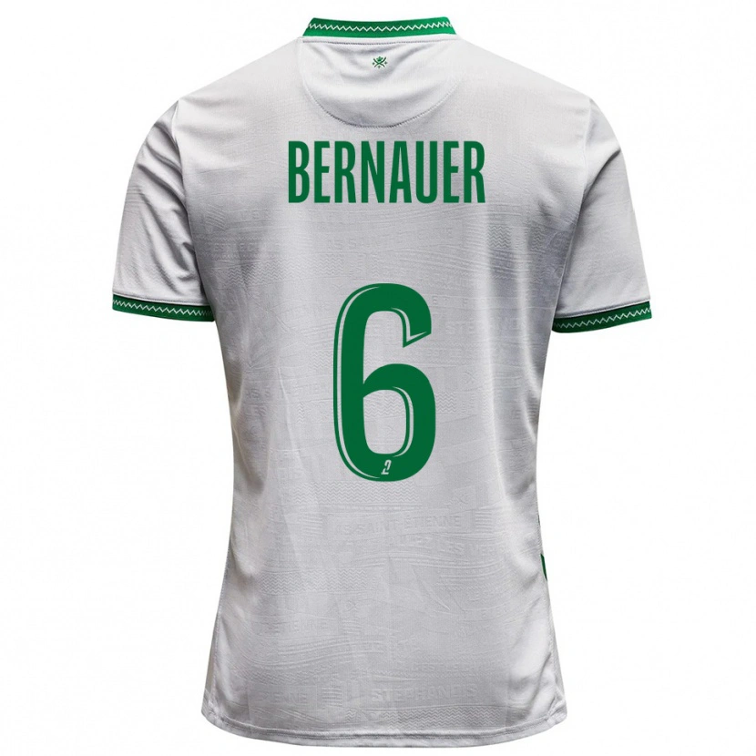 Danxen Bambino Maglia Maxime Bernauer #6 Bianco Verde Kit Gara Away 2025/26 Maglietta