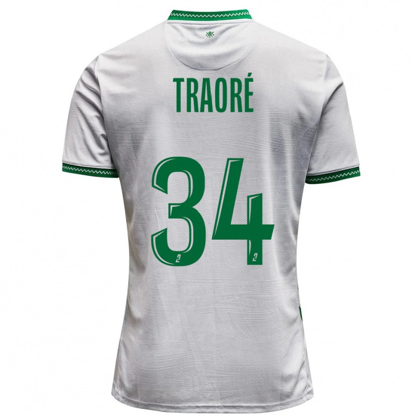 Danxen Bambino Maglia Lassana Traoré #34 Bianco Verde Kit Gara Away 2025/26 Maglietta