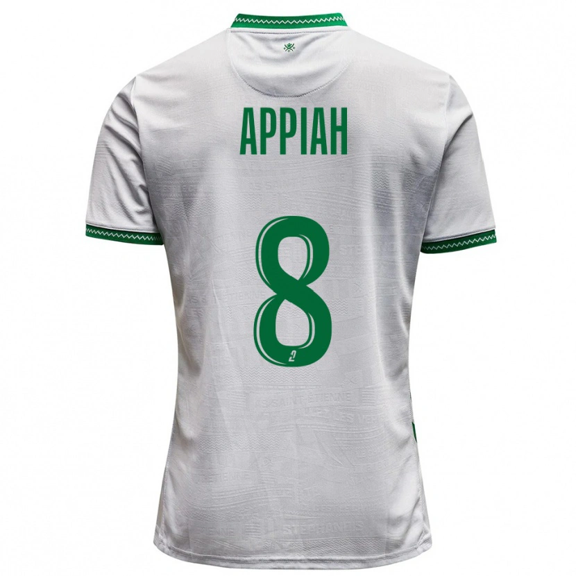 Danxen Bambino Maglia Dennis Appiah #8 Bianco Verde Kit Gara Away 2025/26 Maglietta
