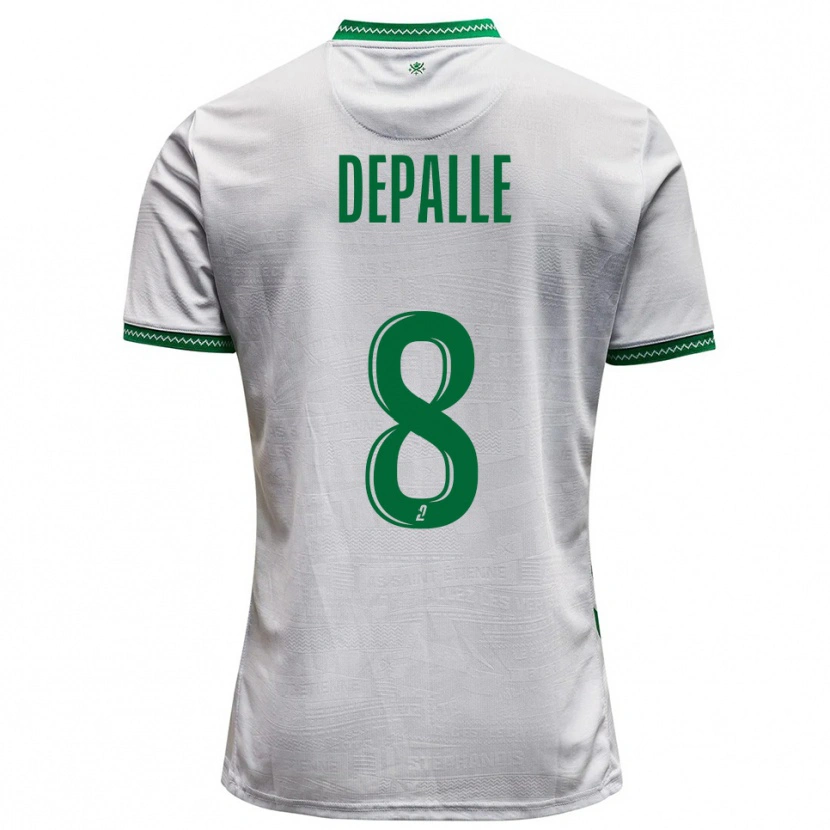 Danxen Bambino Maglia Valentin Depalle #8 Bianco Verde Kit Gara Away 2025/26 Maglietta