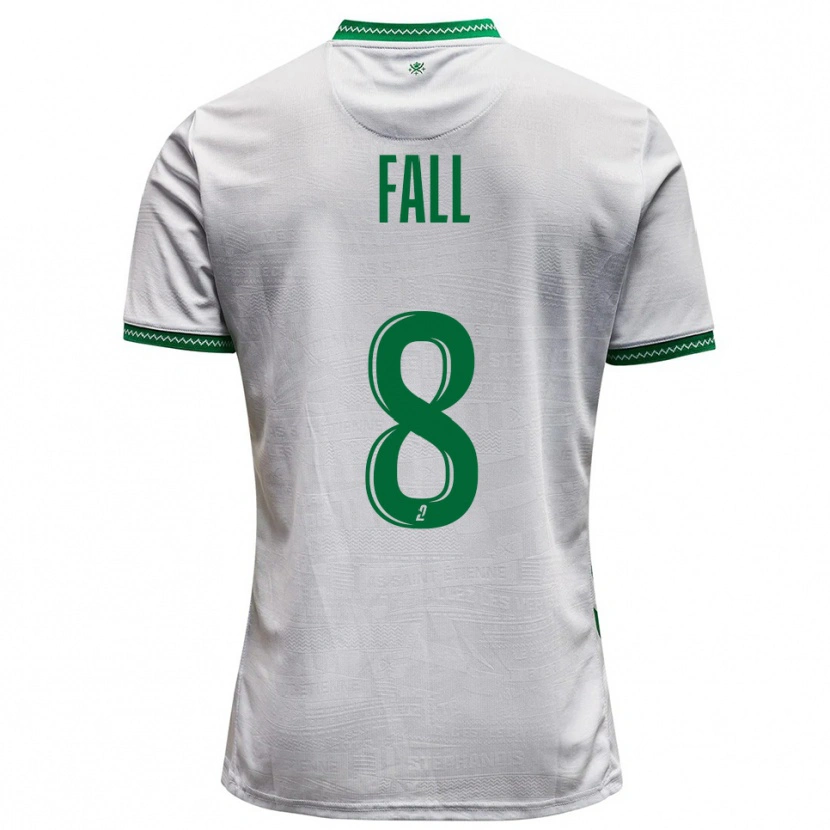 Danxen Bambino Maglia Cheikh Fall #8 Bianco Verde Kit Gara Away 2025/26 Maglietta