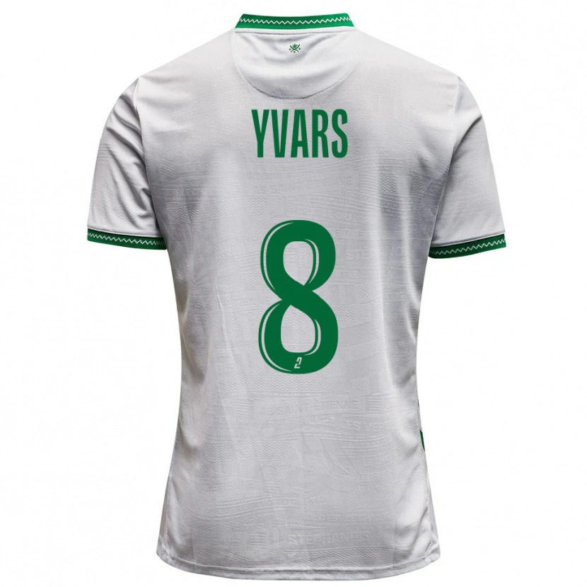 Danxen Bambino Maglia Sonny Yvars #8 Bianco Verde Kit Gara Away 2025/26 Maglietta