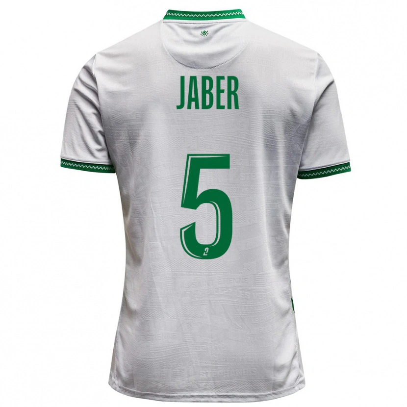 Danxen Bambino Maglia Mahmoud Jaber #5 Bianco Verde Kit Gara Away 2025/26 Maglietta