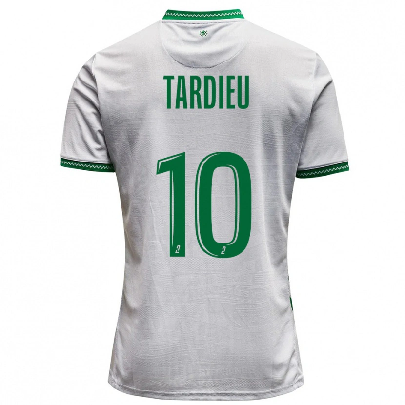Danxen Bambino Maglia Florian Tardieu #10 Bianco Verde Kit Gara Away 2025/26 Maglietta