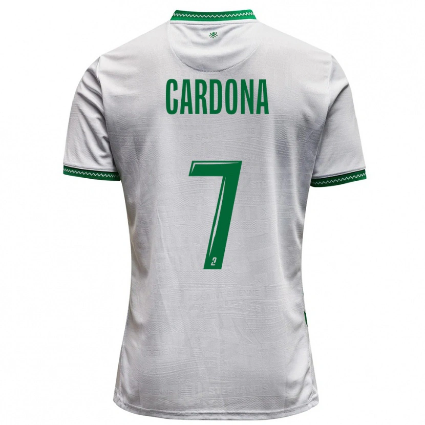 Danxen Bambino Maglia Irvin Cardona #7 Bianco Verde Kit Gara Away 2025/26 Maglietta