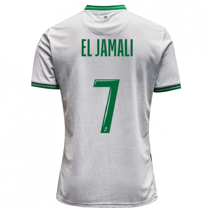 Danxen Bambino Maglia Nadir El Jamali #7 Bianco Verde Kit Gara Away 2025/26 Maglietta