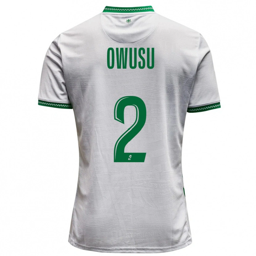Danxen Bambino Maglia Beres Owusu #2 Bianco Verde Kit Gara Away 2025/26 Maglietta