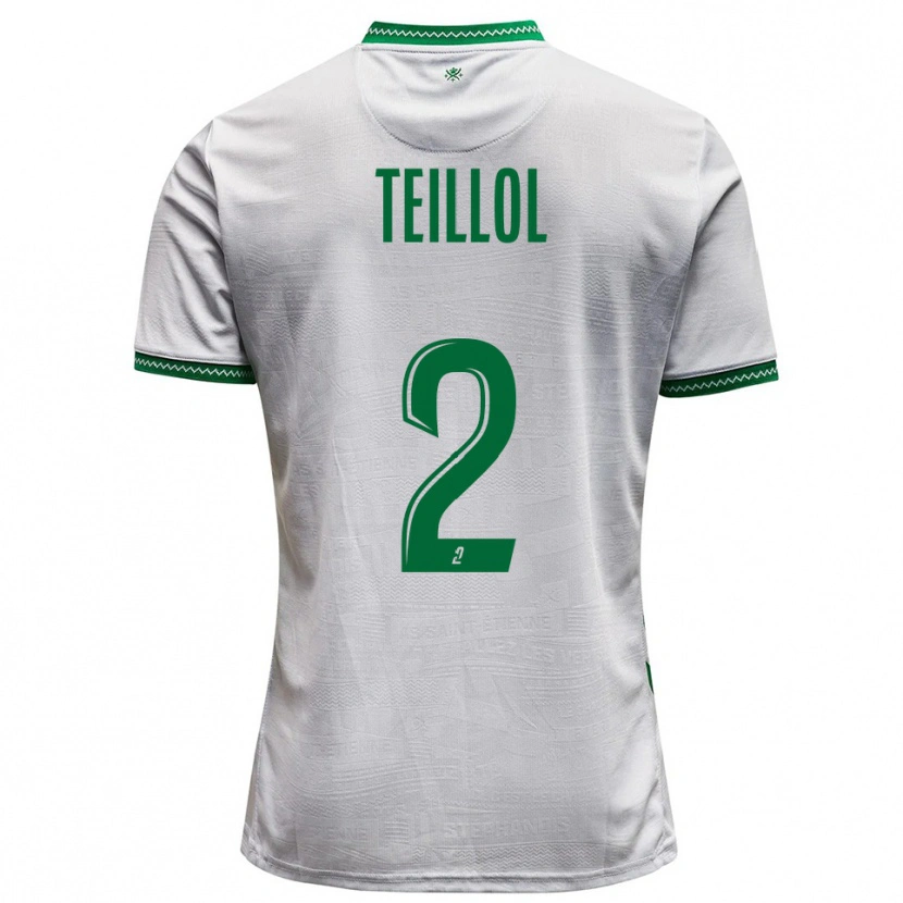 Danxen Bambino Maglia Tom Teillol #2 Bianco Verde Kit Gara Away 2025/26 Maglietta