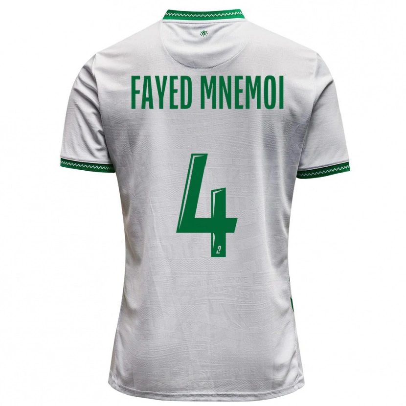Danxen Bambino Maglia El Fayed Mnemoi #4 Bianco Verde Kit Gara Away 2025/26 Maglietta