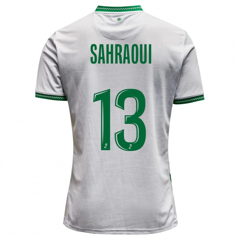Danxen Bambino Maglia Jebryl Sahraoui #13 Bianco Verde Kit Gara Away 2025/26 Maglietta