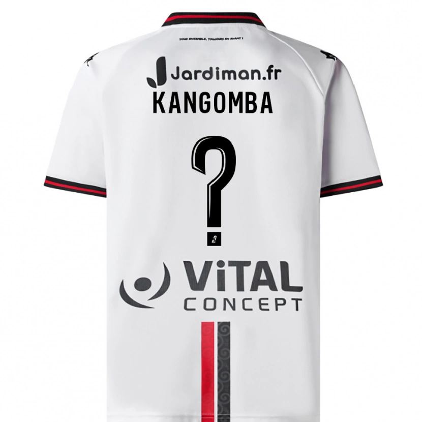 Danxen Bambino Maglia Kayne Kangomba #0 Bianco Rosso Kit Gara Away 2025/26 Maglietta