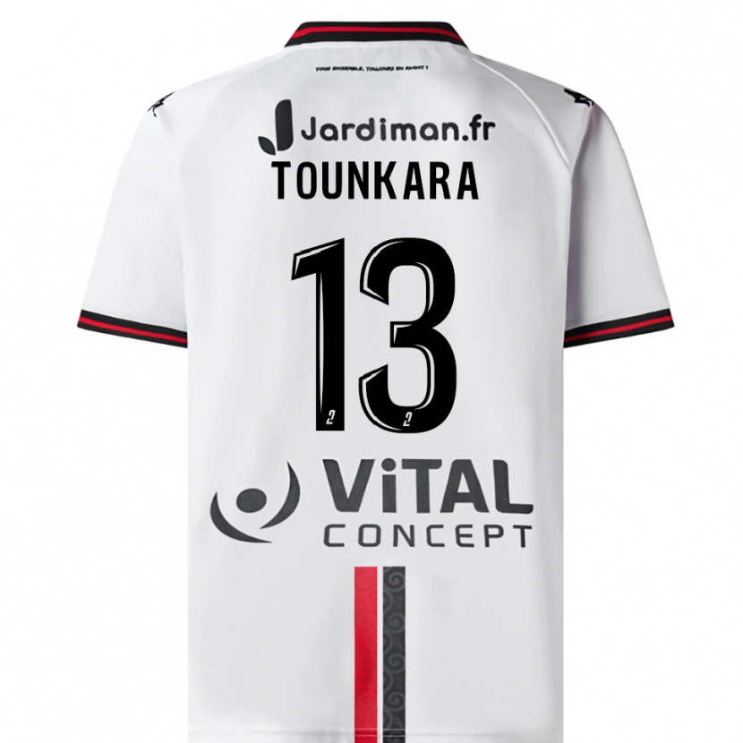 Danxen Bambino Maglia Fadiala Tounkara #13 Bianco Rosso Kit Gara Away 2025/26 Maglietta