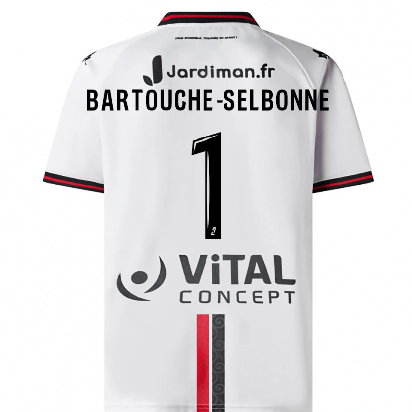 Danxen Bambino Maglia Teddy Bartouche-Selbonne #1 Bianco Rosso Kit Gara Away 2025/26 Maglietta