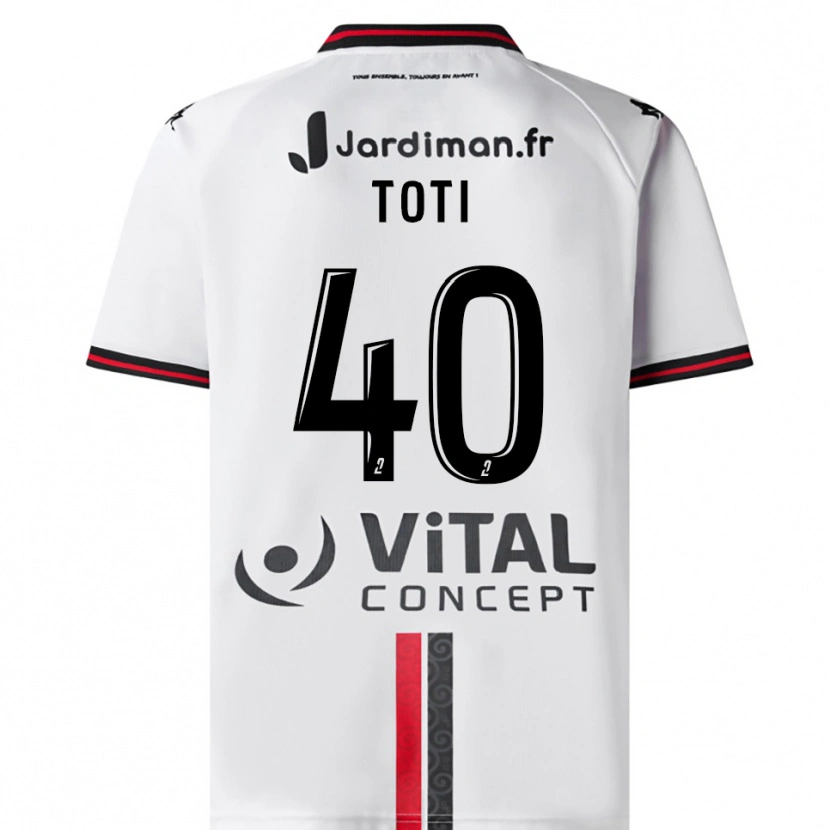 Danxen Bambino Maglia Manon Toti #40 Bianco Rosso Kit Gara Away 2025/26 Maglietta