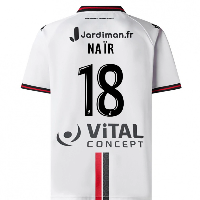 Danxen Bambino Maglia Sohaib Naïr #18 Bianco Rosso Kit Gara Away 2025/26 Maglietta