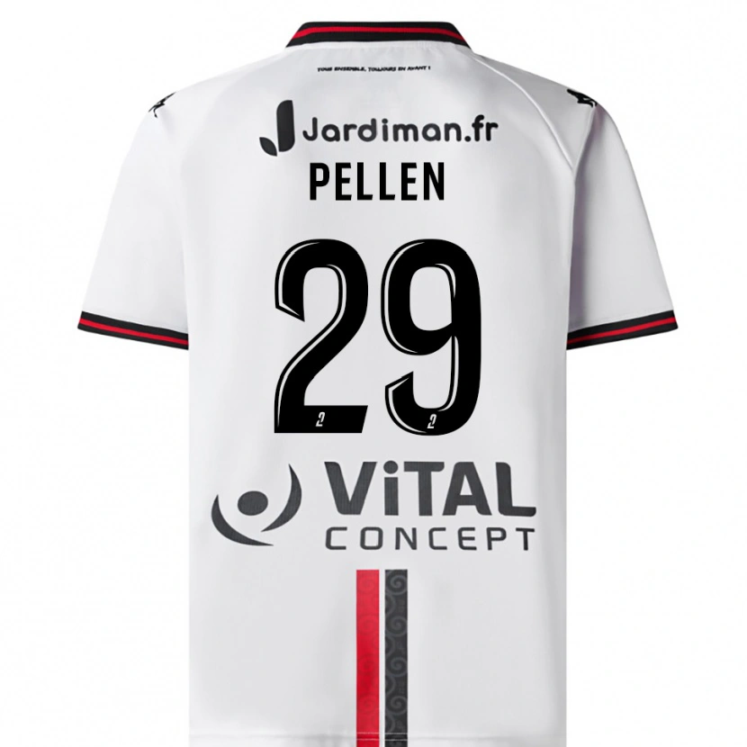 Danxen Bambino Maglia Blanche Pellen #29 Bianco Rosso Kit Gara Away 2025/26 Maglietta